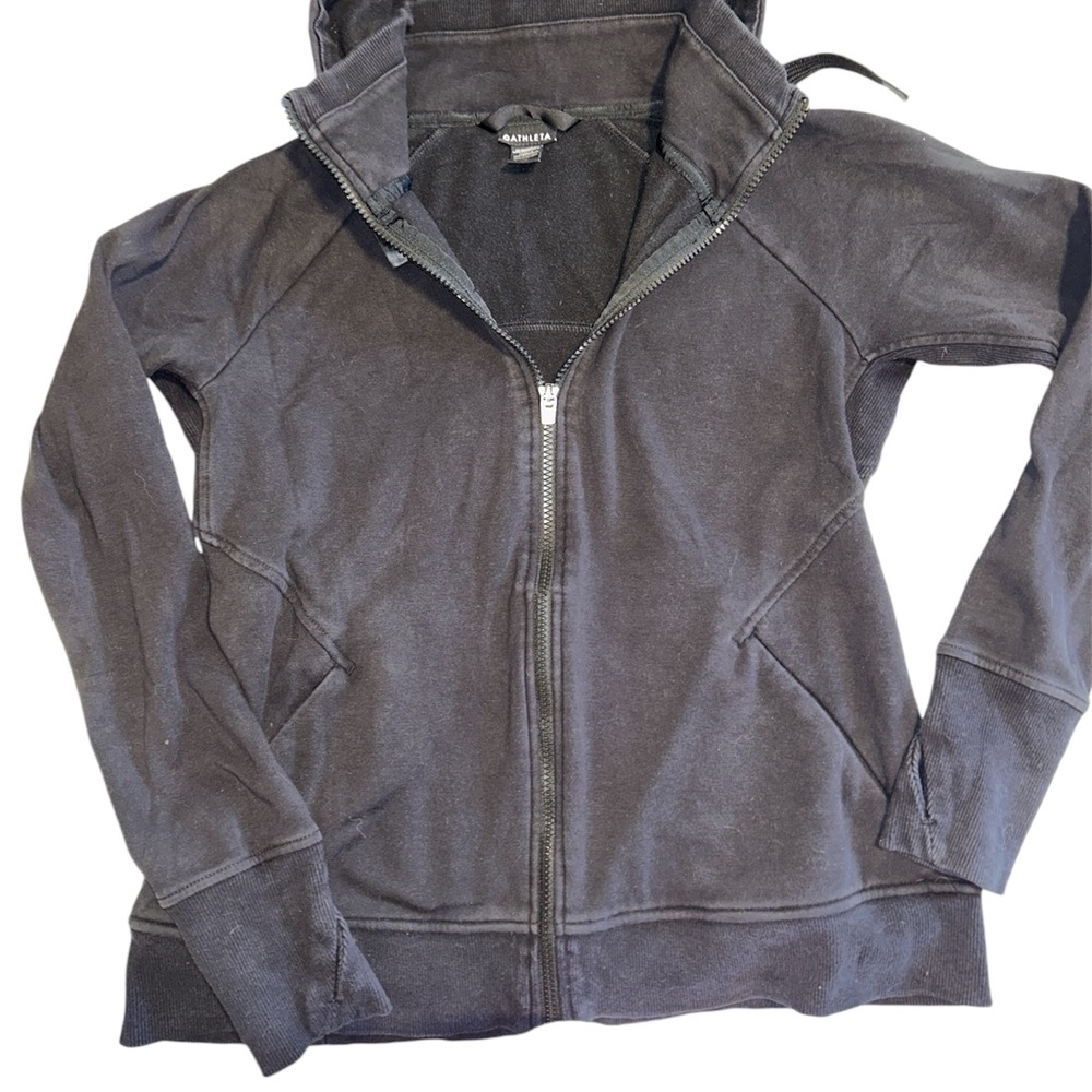 Women’s Athleta full zip sweater jacket hoodie with fleece lining size medium